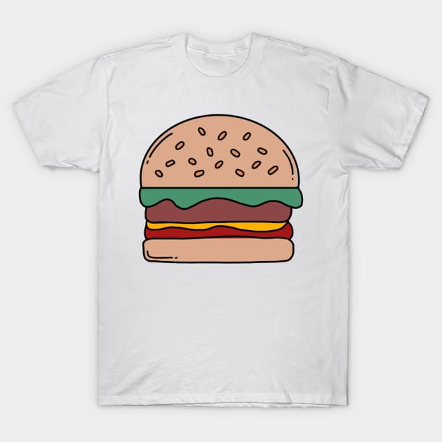 Burger Drawing T-Shirt by Slletterings